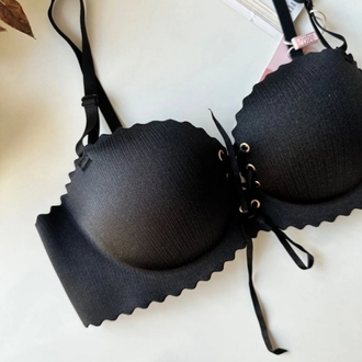 Nurah Lingerie bağcıklı goth siyah sütyen