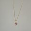 ÇELİK LOVE KALP KOLYE GOLD PEMBE