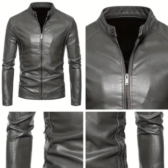 Hakiki Kuzu Derisi Spor Slim Fit Gri Renk Ceket