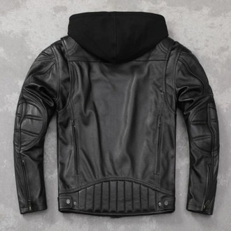 Çıkartılabilir Kapüşonlu Hakiki Deri Mont SlimFit Kesim