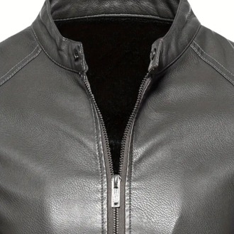 Hakiki Kuzu Derisi Spor Slim Fit Gri Renk Ceket