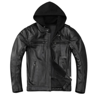 Çıkartılabilir Kapüşonlu Hakiki Deri Mont SlimFit Kesim