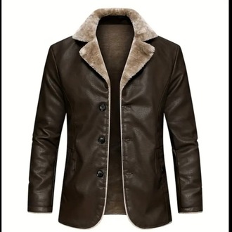 Kısa Hakiki Koyun Derisi İçi ve Yakası Kürklü ve Mont Kaban Kahve-Sarı