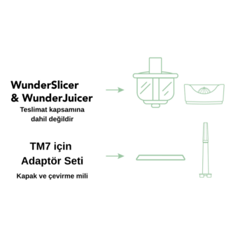 Wundermix WunderJuicer ve WunderSlicer için Thermomix Mutfak Robotu TM7 Adaptör Seti