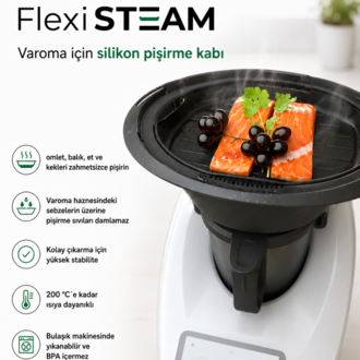 Wundermix FlexiSTEAM Varoma İçin Silikon Pişirme Kabı | Thermomix TM6, TM5, TM31 uyumlu