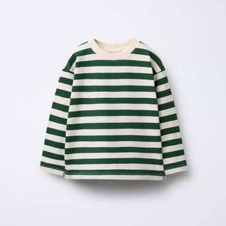 Laciel yeşil beyaz çizgili sweatshirt