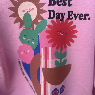 Logolu pembe sweatshirt