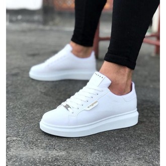 WG01 Beyaz Düz Erkek Casual Ayakkabı