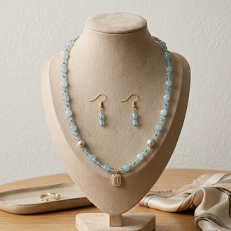 TOPAZ & AKUAMARİN KOLYE VE KÜPESİ