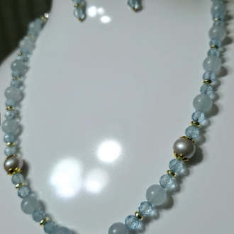 TOPAZ & AKUAMARİN KOLYE VE KÜPESİ