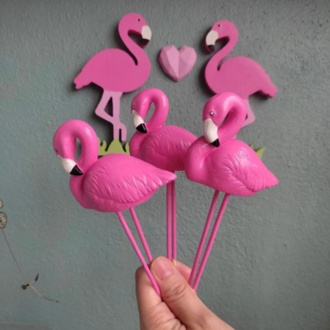 Flamingo Saksı Süsleri 3 Adet
