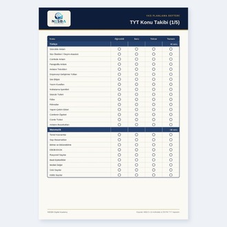 YKS Planlama Defteri 2026–2027 — Dijital Çalışma Defteri (PDF)