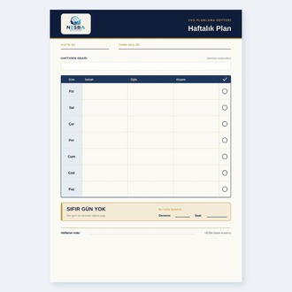 YKS Planlama Defteri 2026–2027 — Dijital Çalışma Defteri (PDF)