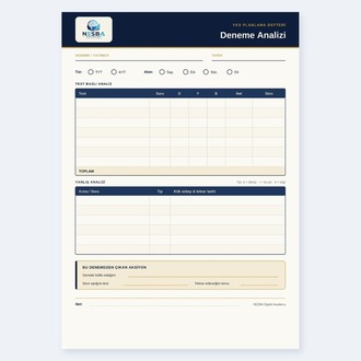 YKS Planlama Defteri 2026–2027 — Dijital Çalışma Defteri (PDF)