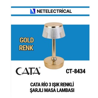 Cata Rio Şarjlı Masa Lambası Tek Anahtarla 3 Renk Detaylı