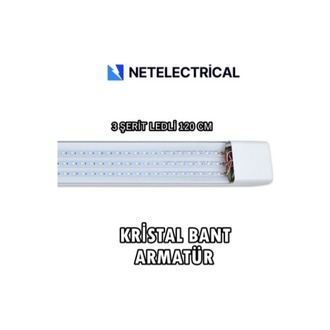 80 Watt 120 cm Kristal Yatay LED Bant Armatür - Trafolu Beyaz Işık
