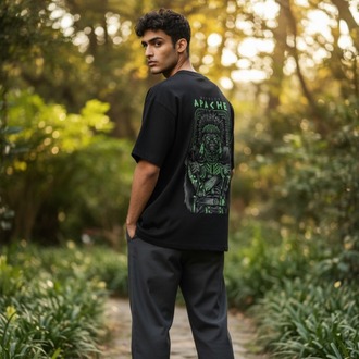 JEXTROWEAR APECHE Siber Savaşçı Unisex Oversize Tişört