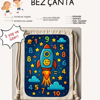 Roket Desenli Çanta