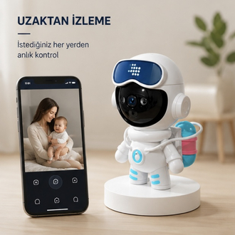 4K Akıllı Robot IP Kamera | 360° Wi-Fi Güvenlik Kamerası