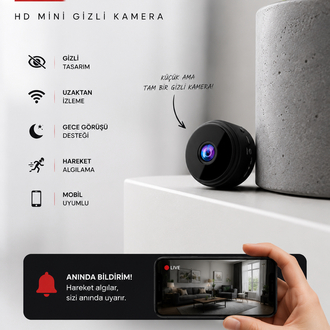 Mini Wi-Fi Güvenlik Kamerası – Full HD Kompakt Kamera