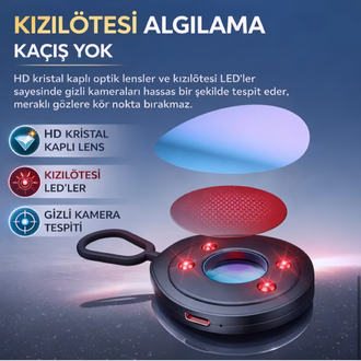 Mini Gizli Kamera Dedektörü | Kızılötesi & RF Sinyal Bulucu