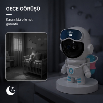 4K Akıllı Robot IP Kamera | 360° Wi-Fi Güvenlik Kamerası