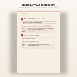 Japonya 5 Günlük Gezi Rehberi PDF | Tokyo Kyoto Osaka Rota Planı | Basılabilir Seyahat Rehberi