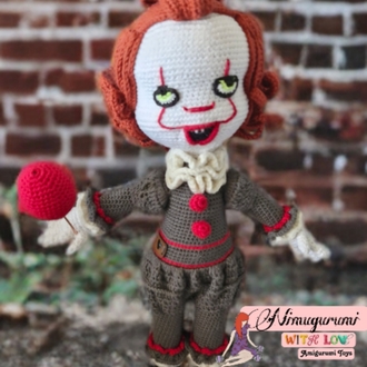 Amigurumi Pennywise, amigurumi palyaço
