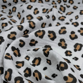 LEOPAR çift kat müslin örtü