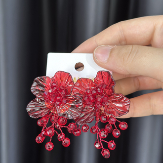 Pervane küpe (bordo)