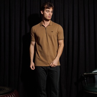 Armani Yarım Fermuarlı Yakalı T-Shirt