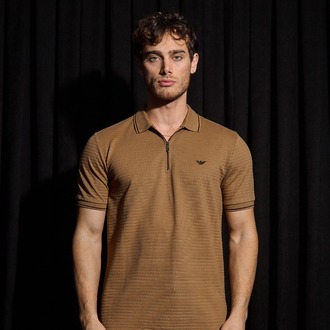 Armani Yarım Fermuarlı Yakalı T-Shirt
