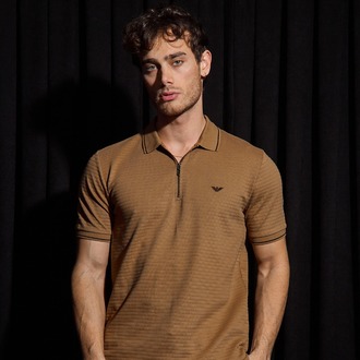 Armani Yarım Fermuarlı Yakalı T-Shirt