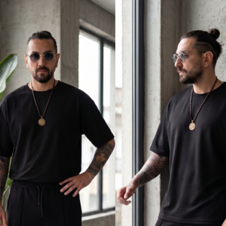Siyah Oysho Erkek Takım — Oversize Rahat Alt-Üst Set