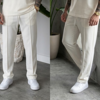 Pure White Oysho T-Shirt & Baggy Eşofman Takımı — Arka Cepli Alt-Üst Set
