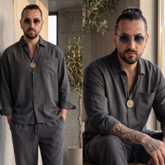 Antrasit Modal Premium Erkek Takım — Rahat Oversize Alt-Üst Set