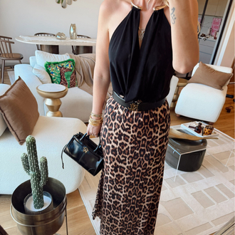 Leopar maxi etek