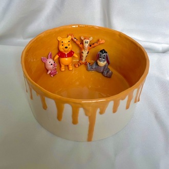 El yapımı seramik Winnie the Pooh kasesi