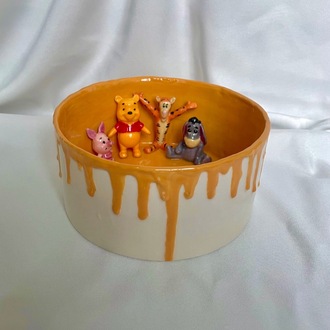 El yapımı seramik Winnie the Pooh kasesi