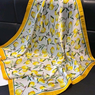 Limon Desen İpeksi Fular