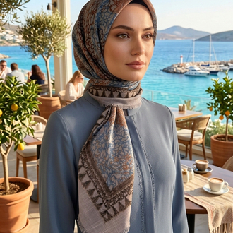Flamlı keten eşarp