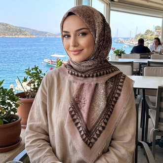 Flamlı keten eşarp