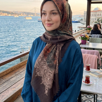 Flamlı keten eşarp