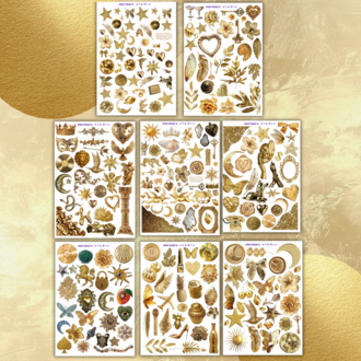 8 Sayfa Gold Sticker Seti
