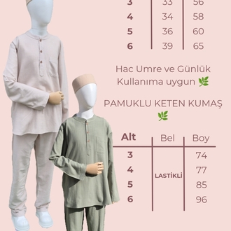 Hac Umre Günlük Pamuklu Keten gömlek Takımı