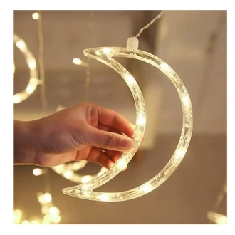 Dekoratif Ay Yıldız Saçak Perde Led ışık Gün ışığı