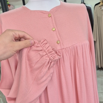 Pembe Robalı Tesettür Elbise 