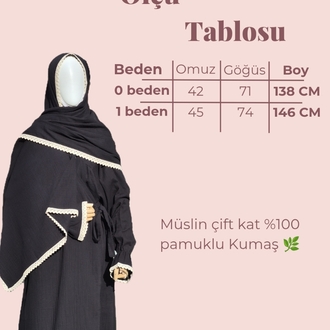 Müslin Namaz Elbisesi ve Başörtü (Mor)