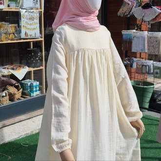 Hac Umre Günlük Sade Çocuk Tesettür Elbise