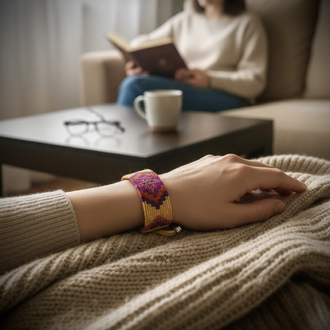 Kilim desen makrome bileklik 